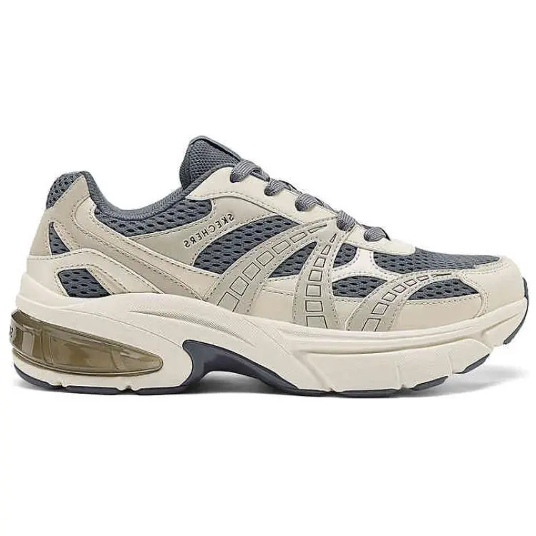Мужские низкие кроссовки для бега бежево-серые Skechers — фото 3