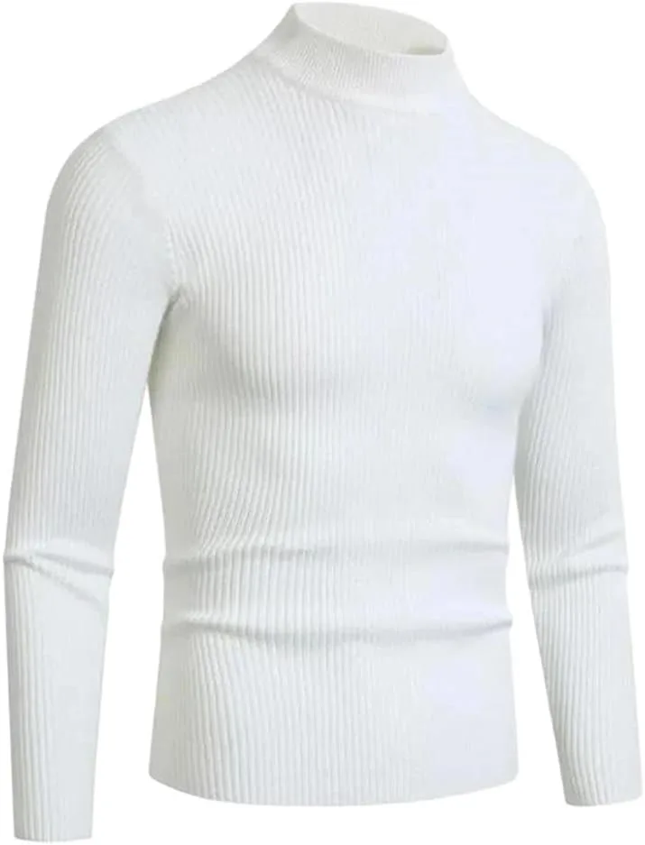 

Длинный свитер с высоким воротником и полосками