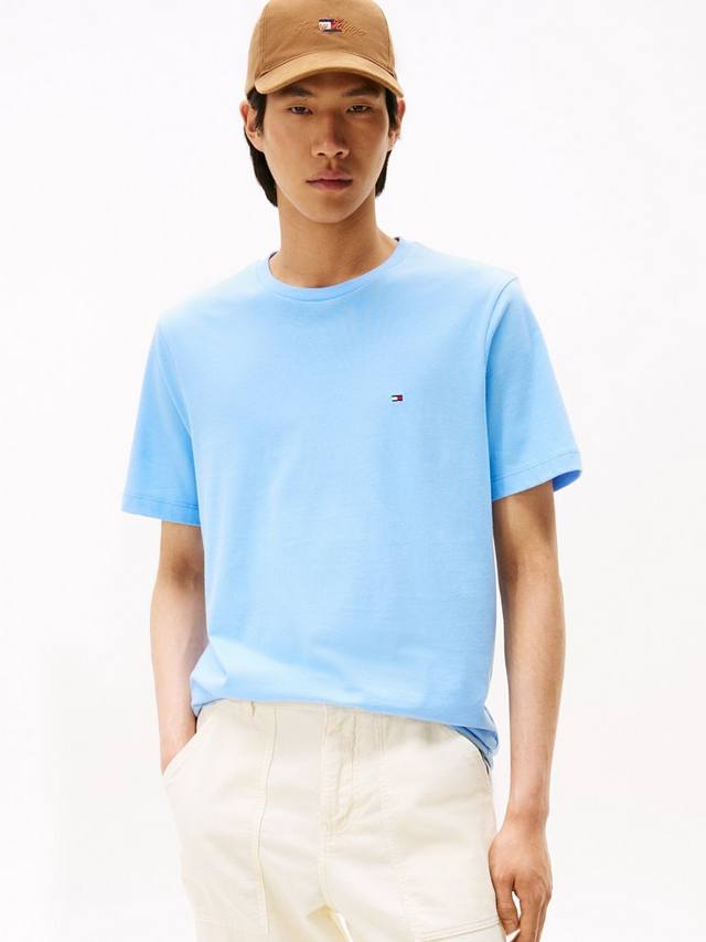 

Футболка с вышивкой флага и круглым вырезом Tommy Hilfiger, Vessel Blue