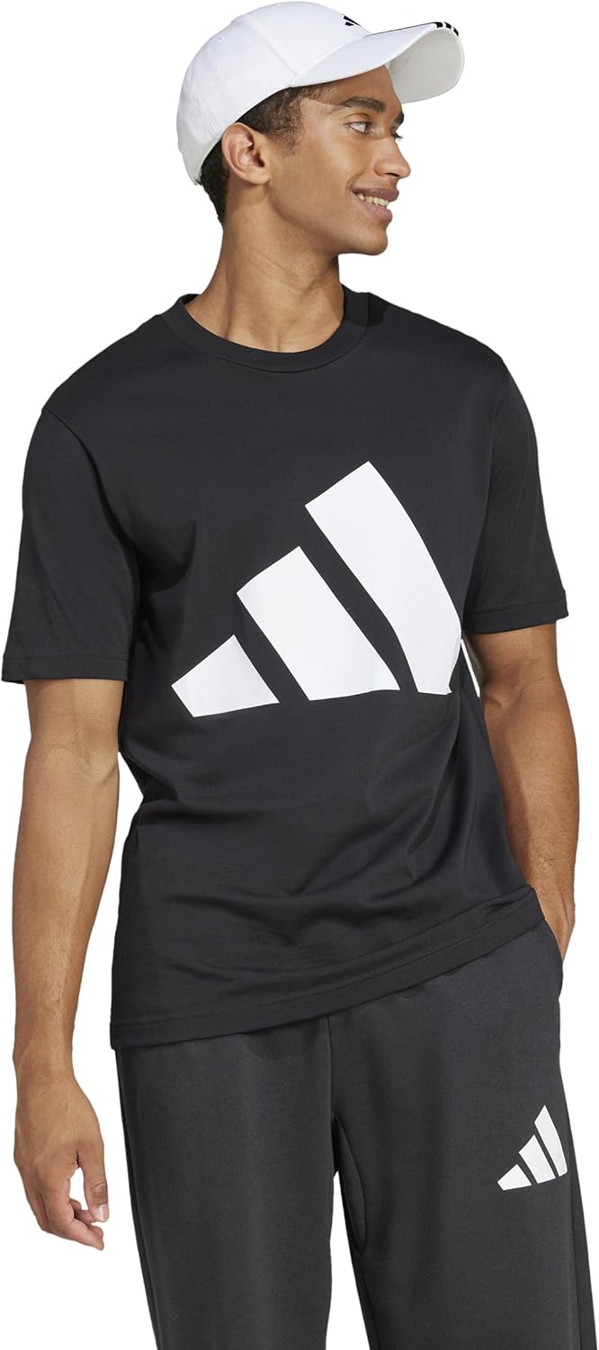 Футболка Adidas ECQ96 Essentials Single Jersey Big Logo с коротким рукавом, черно-белый — фото 3