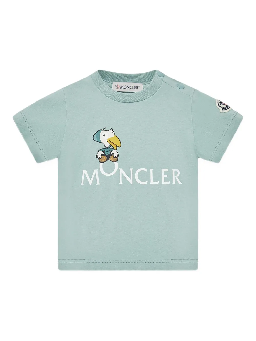

Футболка из хлопка с логотипом утки Moncler Enfant, зеленый