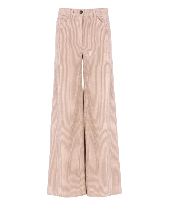 

Бежевые вельветовые брюки-палаццо D.Exterior, бежевый