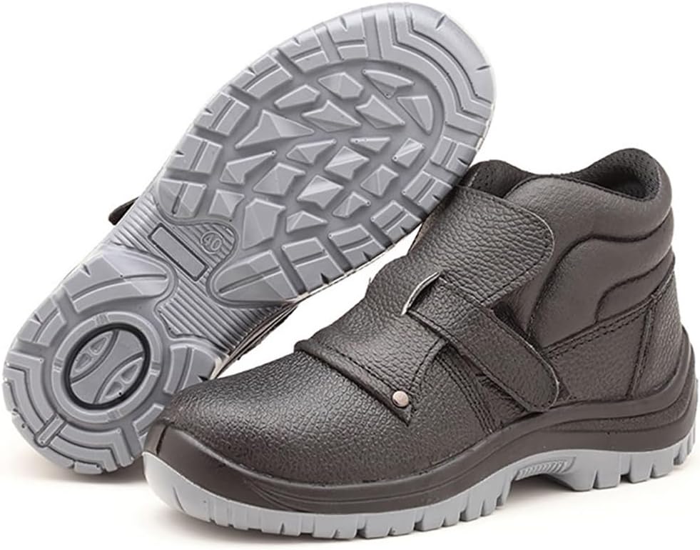 

Lmprock Унисекс кожаные ботинки с защищенным стальным носком, против проколов, водоотталкивающие, с защитой от скольжения и искр, для сварки и строительства, черный