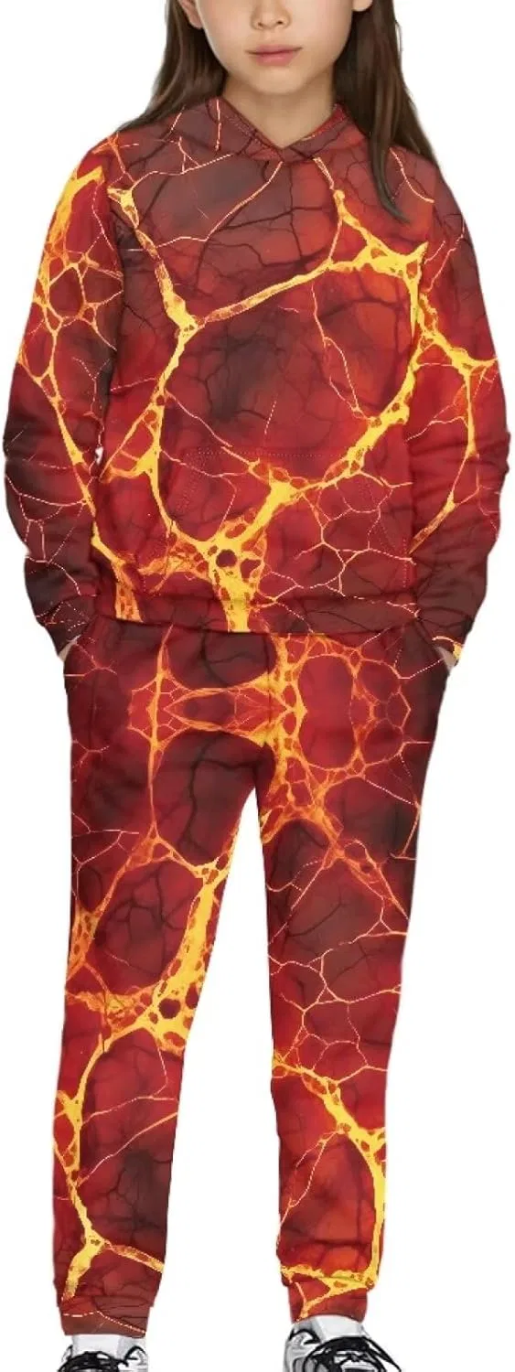 Детский спортивный костюм из толстовки и джоггеров YECARYPOD, принт Lava Print