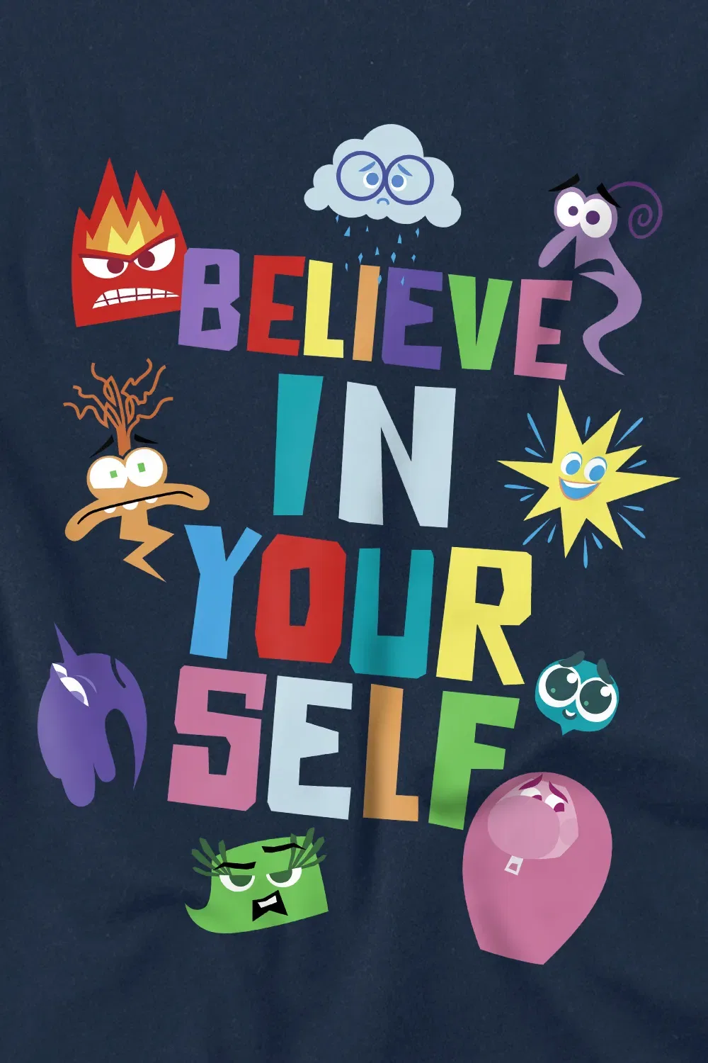 Детская футболка Inside Out Believe In Yourself Disney, темно-синий — фото 2