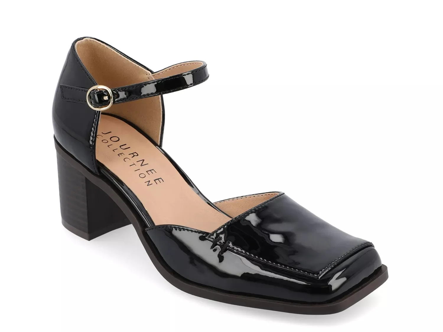 Туфли-лодочки Evangeline Pump из коллекции Journee, черные лакированные