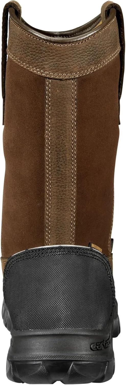 Рабочие ботинки Carhartt Men's CMF1721 Rugged Flex 11" Waterproof Composite Toe Wellington с металлической защитой, Brown Oil Tan/Black Coated — фото 3