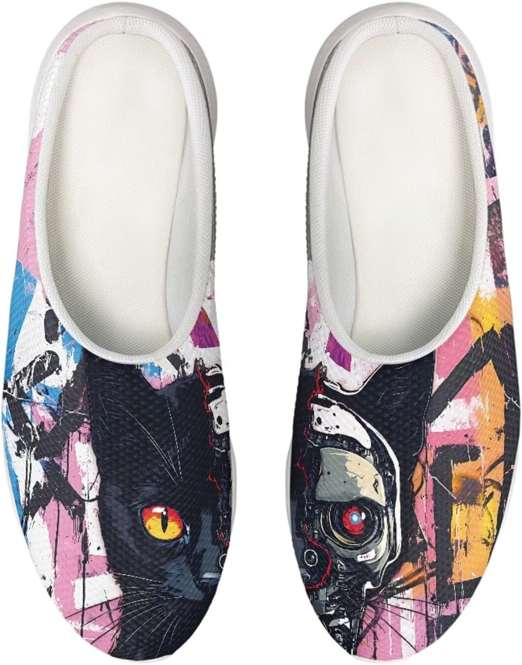 

Сабо Forchrinse Cat Rainbow Sky унисекс для сада, удобные тапочки для медсестры, с поддержкой свода стопы, для ходьбы, мужские и женские, Cat Skull