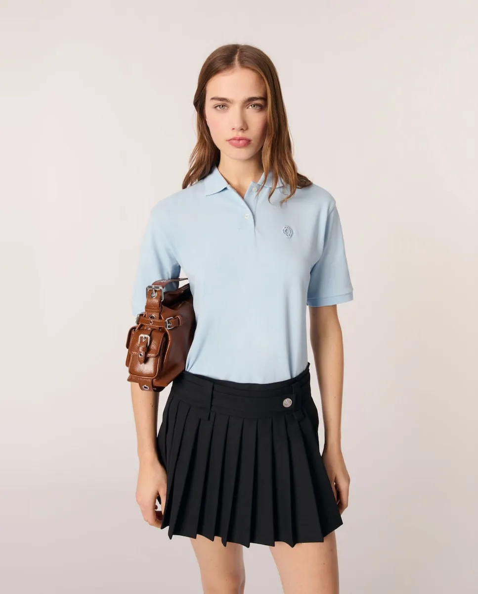 

Женская рубашка поло с коротким рукавом 100% хлопок Maje, голубой