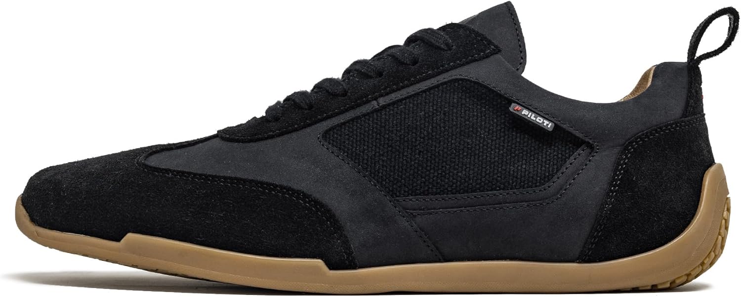 

Мужские гоночные туфли Piloti Endurance, премиальная нубук и замша, подошва для производительности с отличным сцеплением и чувствительностью педалей, кроссовки для вождения для мужчин, черный