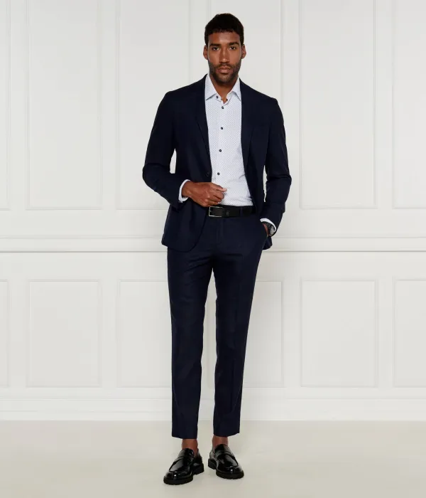 Элегантный жакет slim fit Boss, темно-синий — фото 2