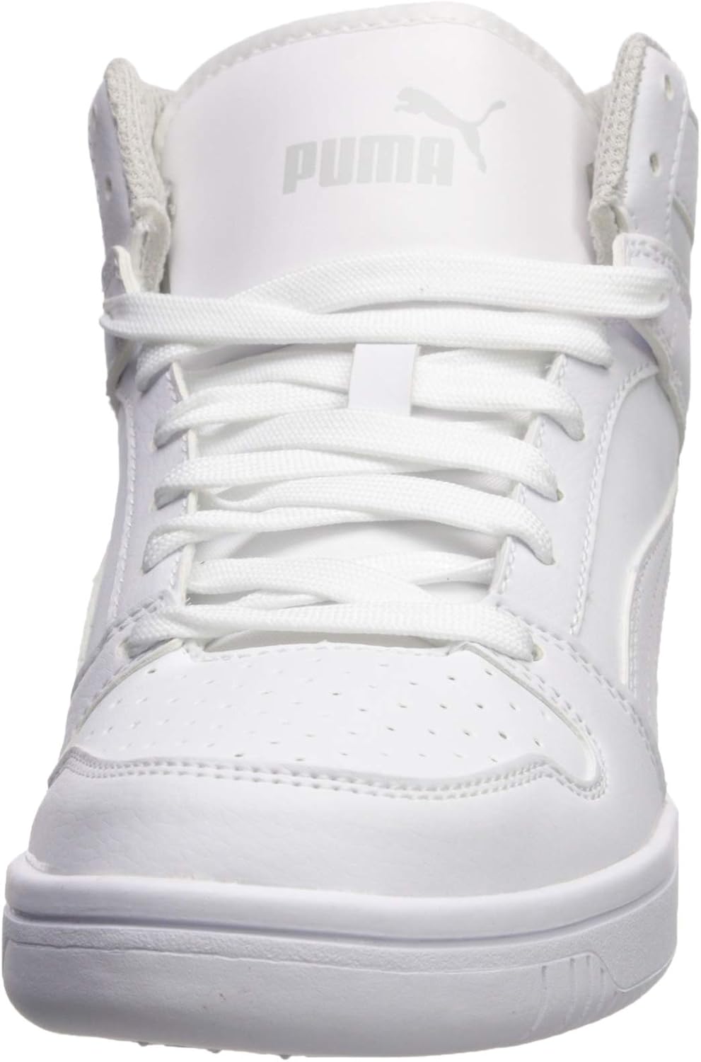 Кроссовки Puma Unisex-Child Rebound Layup Mid, белый/черный/серый фиолетовый — фото 2