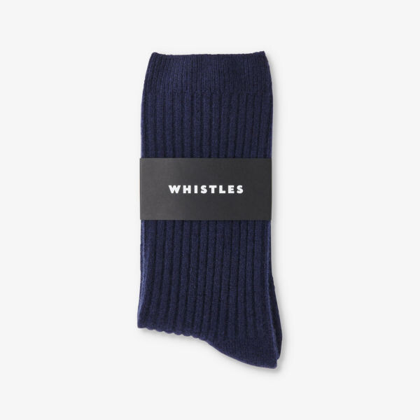 

Кашемировые носки с рубчатой вязкой Whistles, синий
