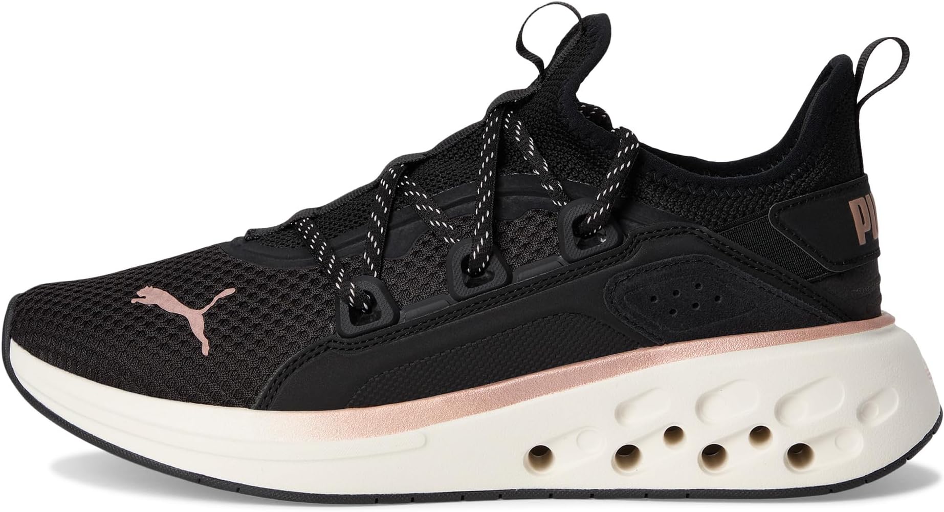 Кроссовки PUMA Women's Softride Frequence Lace Fleck Shoes, Black/Rose Gold — фото 4