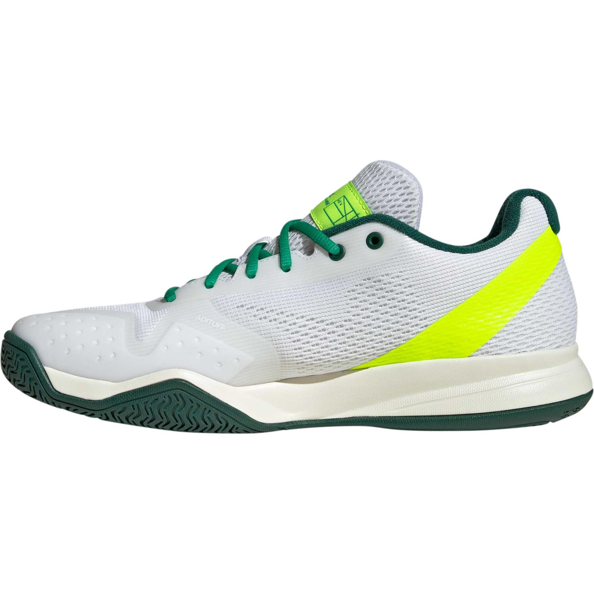 Мужские кроссовки для пиклбола Courtflash Adidas, Cloud White/Core Black/Collegiate Green — фото 3