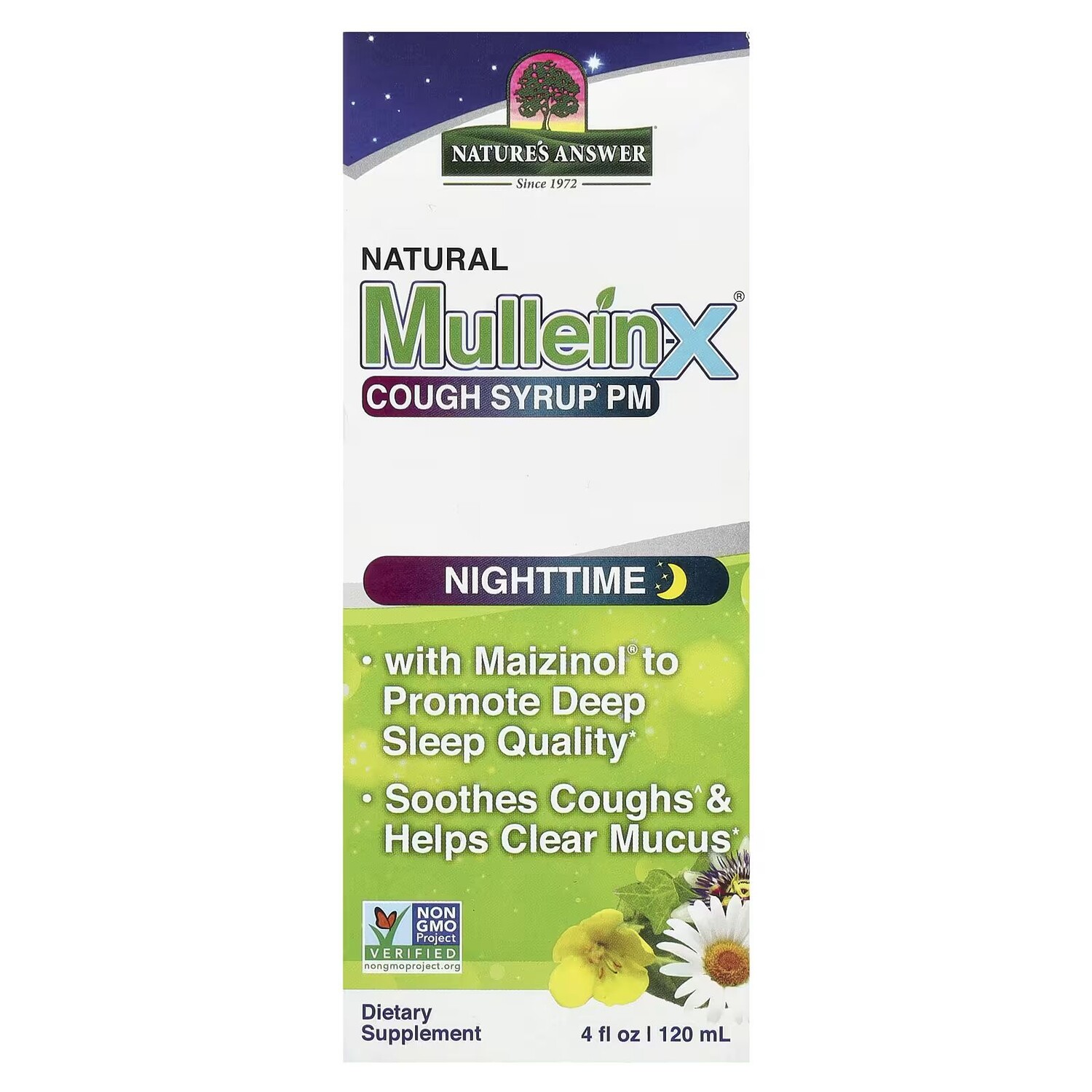 

Натуральный сироп от кашля Mullein-X PM, на ночь, 4 жидких унции (120 мл) Nature'S Answer