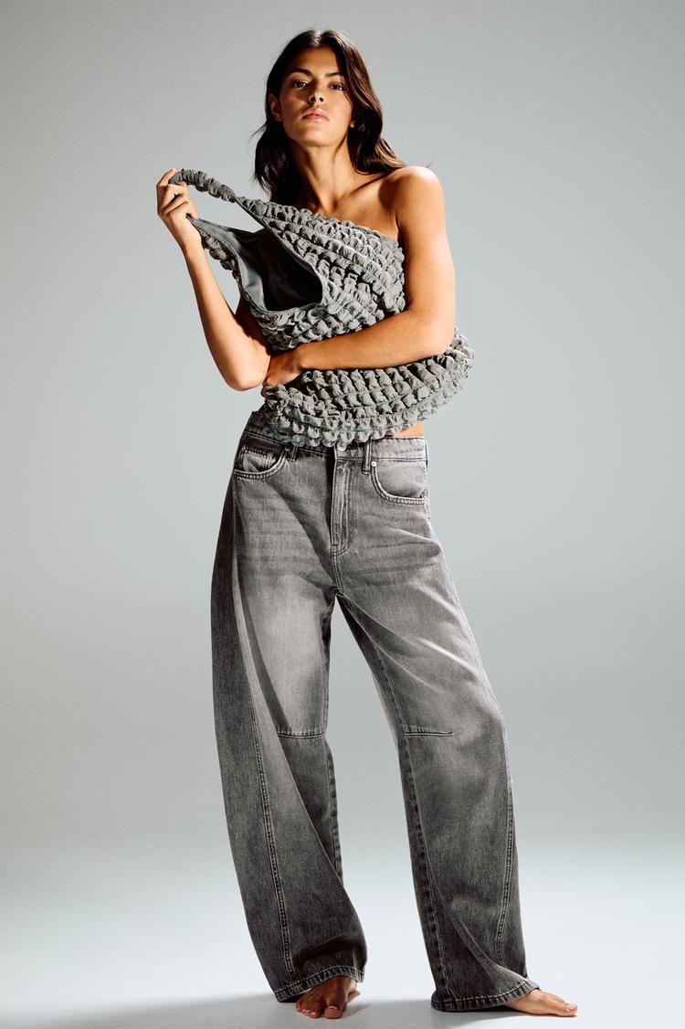 

Стеганая сумка-шоппер Pull And Bear, серый