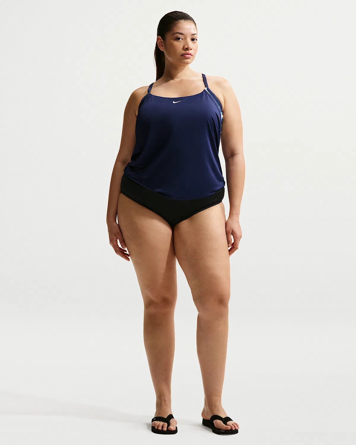 Женские плавки Nike Swim Effortless Essential с высокой талией, полное покрытие (плюс сайз), Black
