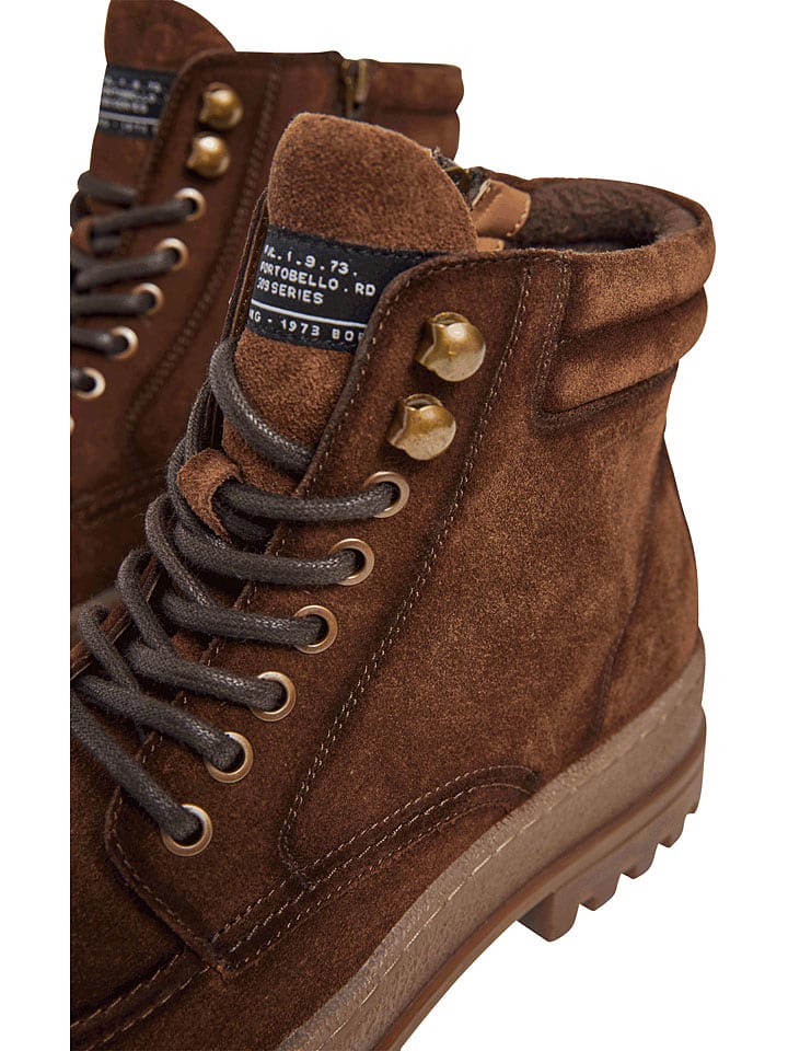 Pepe Jeans FOOTWEAR Кожаные сапоги "Lincoln Nature" коричневого цвета — фото 4