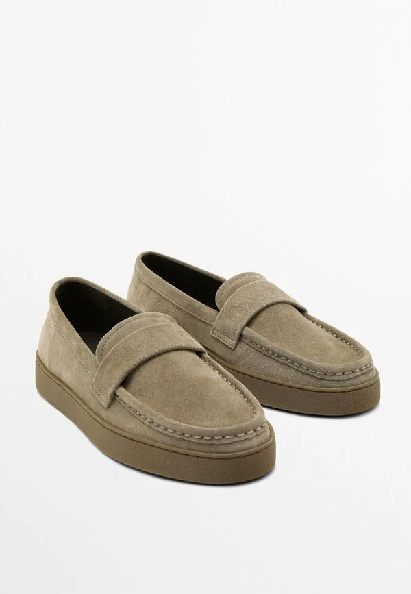 Лоферы со слипонами на карамельной подошве Massimo Dutti, Sand — фото 2