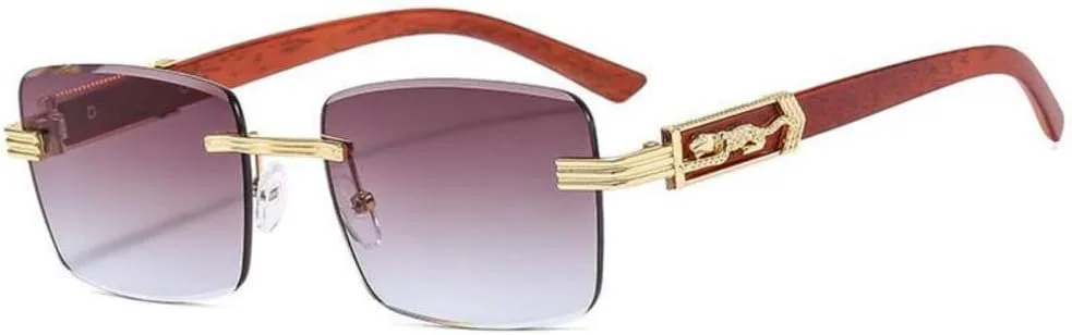 

Винтажные квадратные солнцезащитные очки без оправы 2027 года для мужчин и женщин, солнцезащитные очки с леопардовым принтом, очки UV400 MTZJH, C4 Coffce