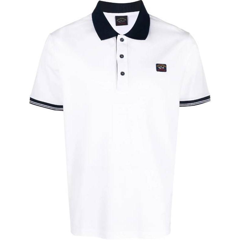

Поло с логотипом на заплатке Paul & Shark, белый