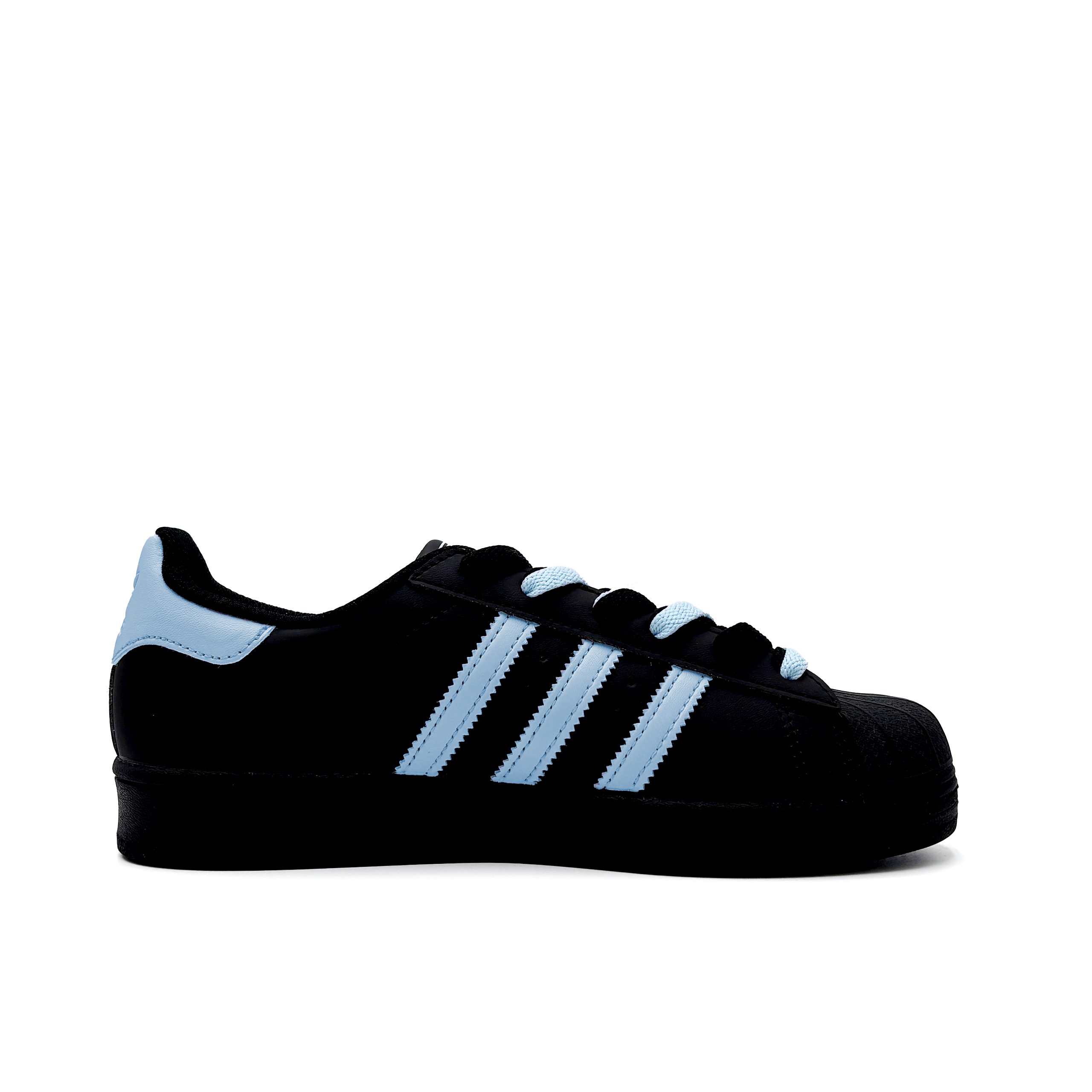 Adidas Originals Superstar 2 Ice Blue Snowflake Abrasion Resistant Low top Kids' Skateboarding Shoes Black Blue — фото 3