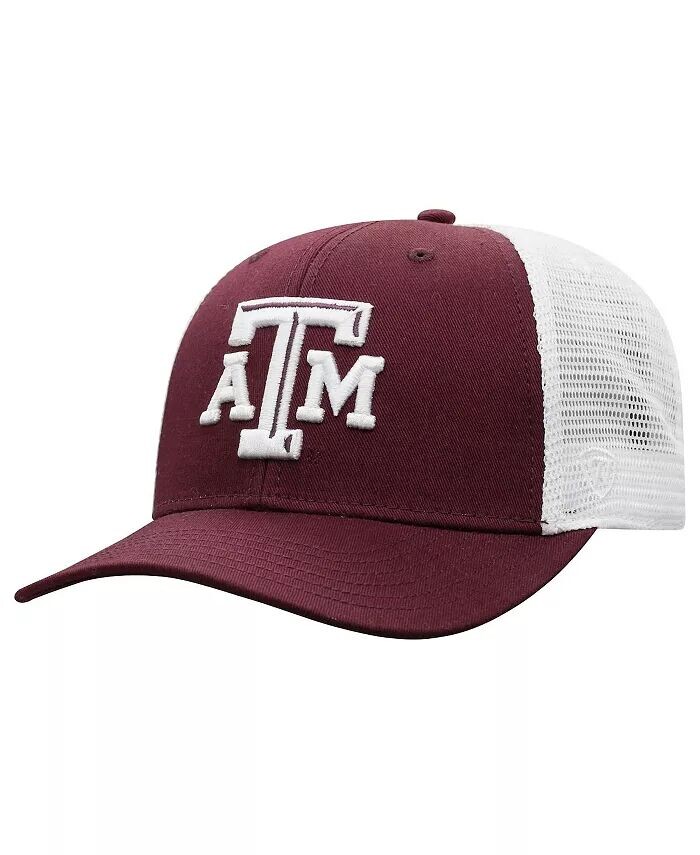 

Мужская темно-бордовая, белая техасская кепка A&M Aggies Trucker Snapback Top of the World