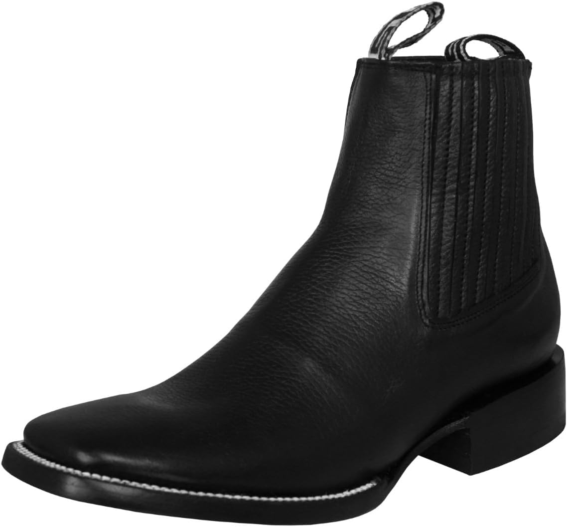 

Мужские черные ботинки челси Texas Legacy до щиколотки в стиле вестерн, надеваются без шнурков, с квадратным носком