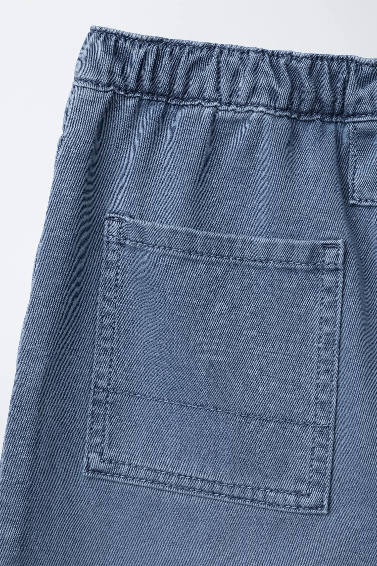 Брюки-баллоны с декоративной отделкой швов Zara, синий — фото 4