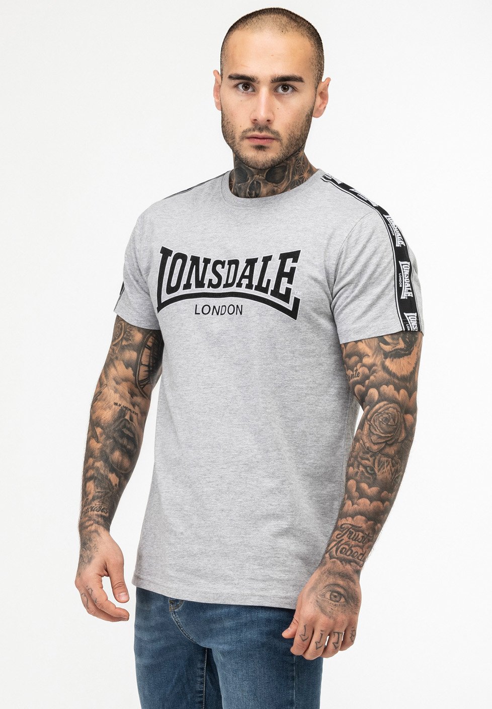 

Футболка с принтом NORMALE PASSFORM VEMENTRY Lonsdale, цвет marl grey black white