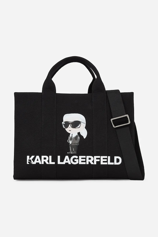

Хлопковая сумка Karl Lagerfeld, черный