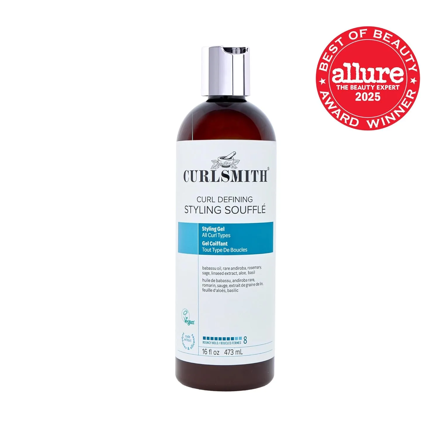 CURLSMITH - Средство для укладки локонов Curl Defining Styling Soufflé - Веганский гель для укладки средней фиксации 473 мл (1 шт.) — фото 2