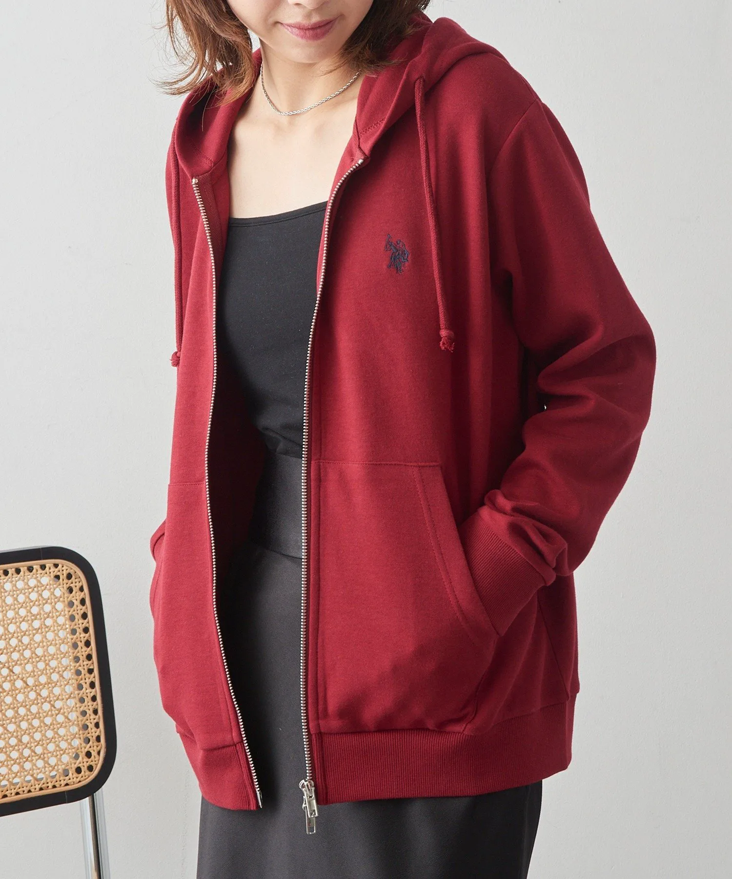 Поло с капюшоном и двойной молнией, с логотипом US POLO ASSN./One-Point Logo. U.S. Polo Assn., BGD — фото 3