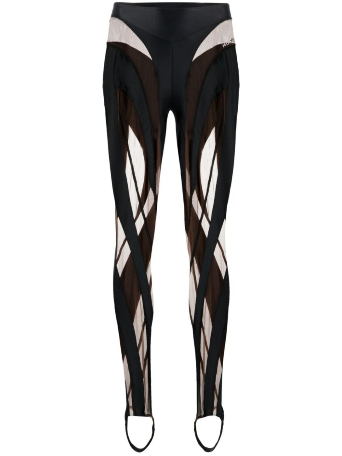 

Mugler легинсы с завышенной талией и вставками, черный
