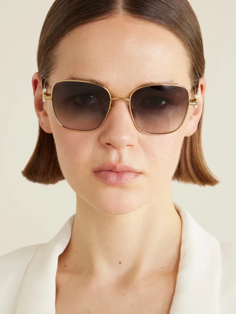 Солнцезащитные очки DiorTribales S1U в квадратной оправе золотистого цвета DIOR EYEWEAR, золотой — фото 2