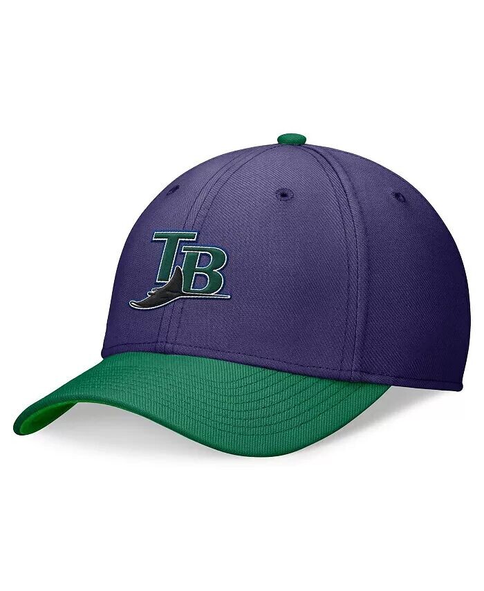 

Мужская фиолетово-зеленая шляпа Tampa Bay Rays Cooperstown Collection Rewind Swooshflex Performance Nike, фиолетовый