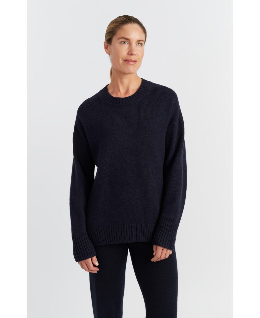 

Женский свитер с круглым вырезом из чистого кашемира Chinti & Parker, Navy