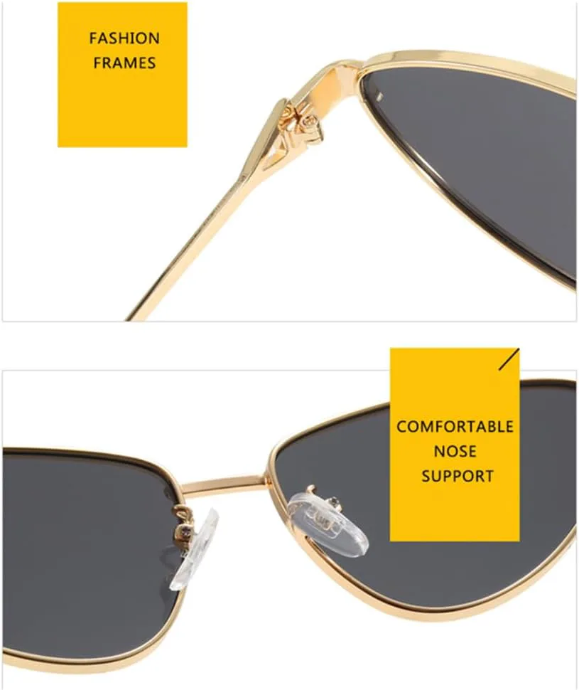 

Винтажные металлические солнцезащитные очки «кошачий глаз» в ретро-стиле, маленькая треугольная оправа, женские солнцезащитные очки для леди generic, Black Gray