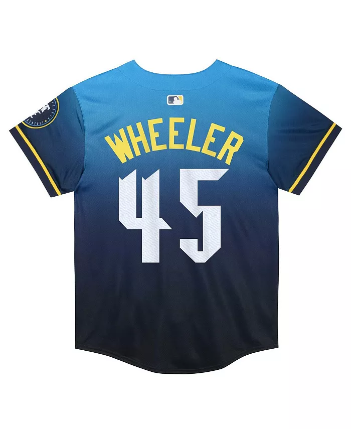 Детская бейсбольная майка Philadelphia Phillies 2024 City Connect Limited с именем Zack Wheeler, голубая Nike — фото 3