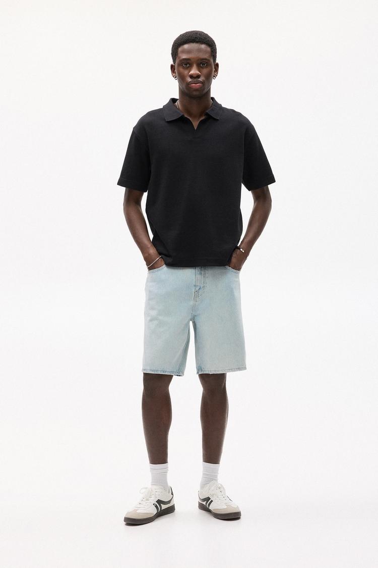 

Стандартные джинсовые шорты-бермуды Pull And Bear, индиго