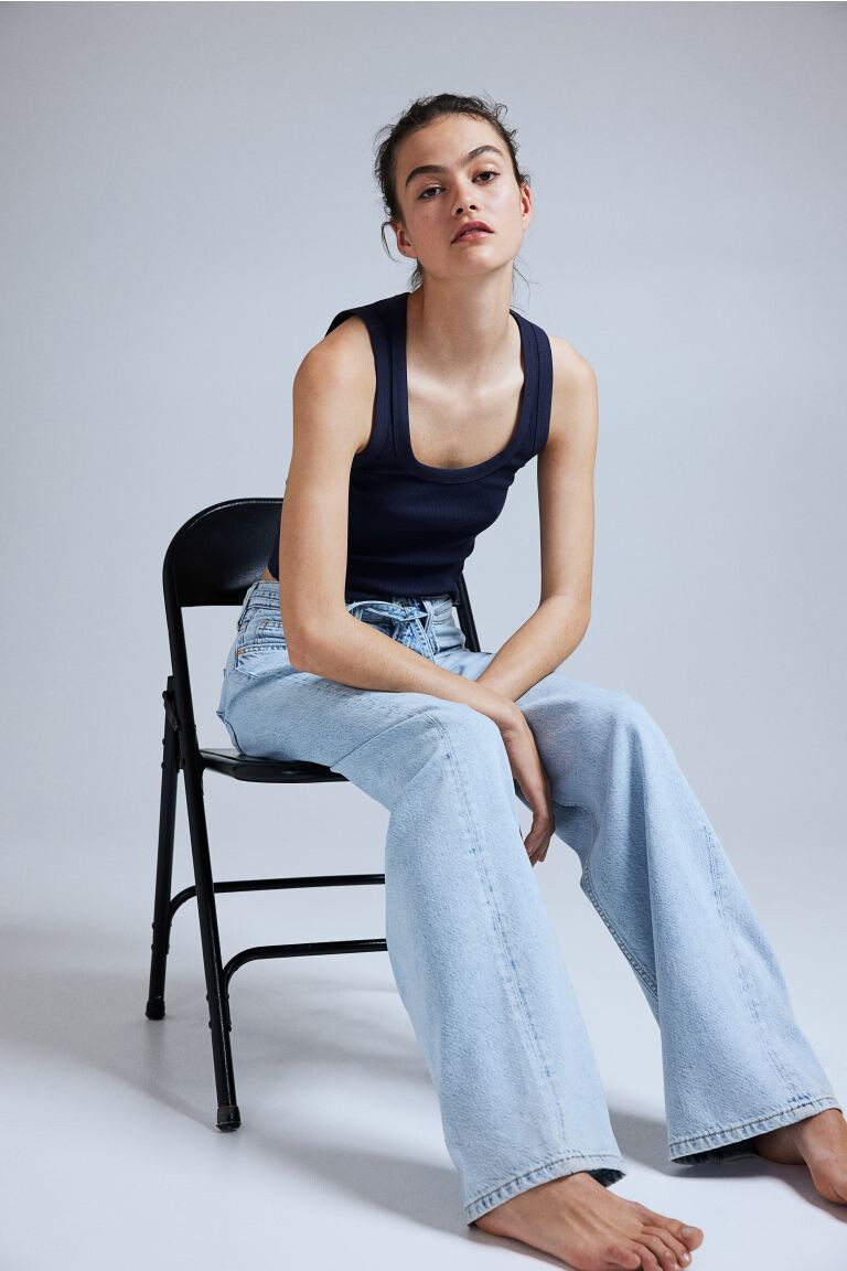 

Короткая майка H&M, синий