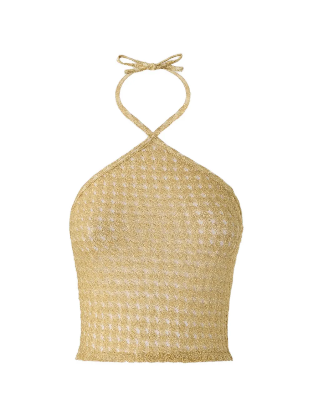 

Вязаный топ на шее (халтер) Missoni, бежевый