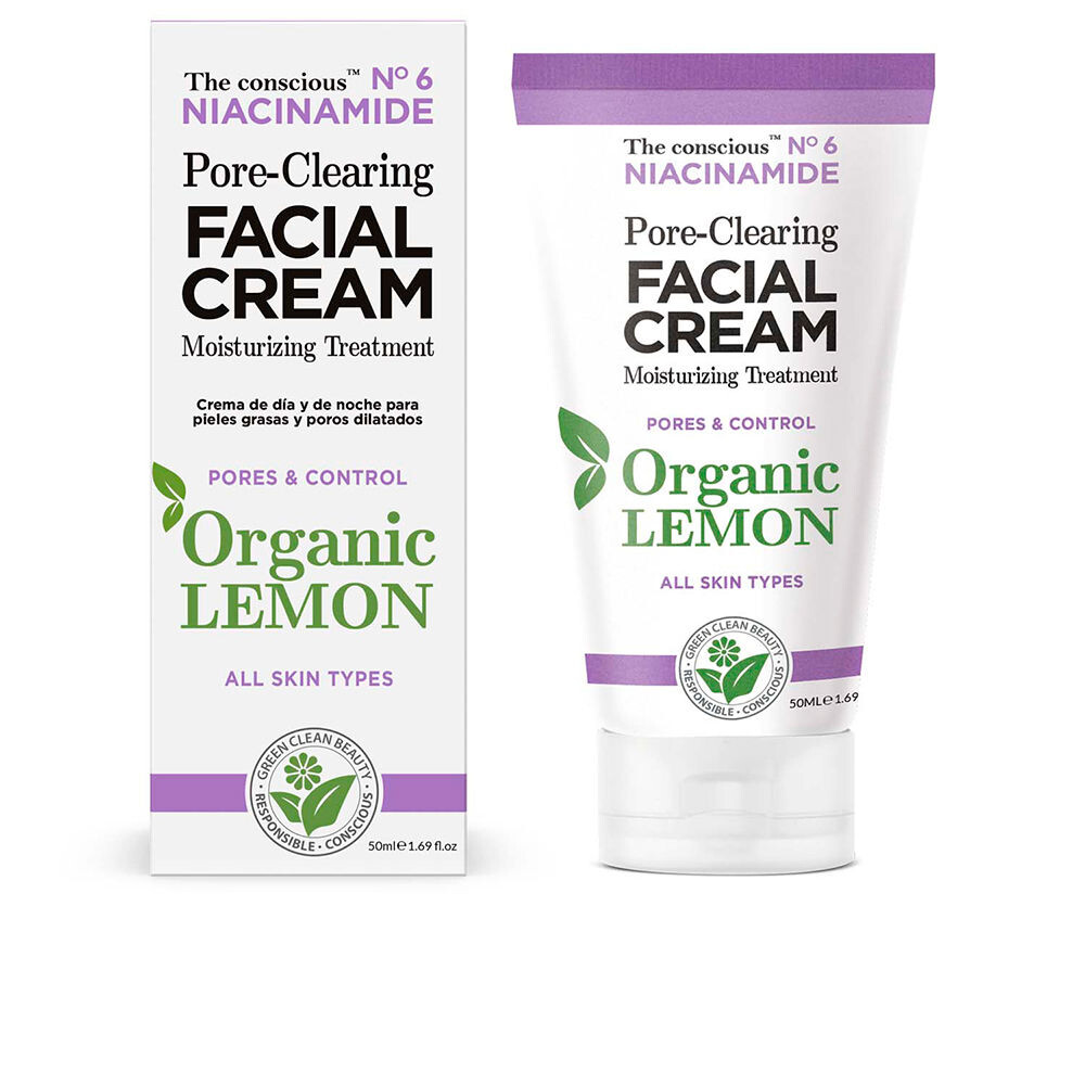 

Крем для лечения кожи лица Niacinamide pore-clearing facial cream organic lemon The conscious™, 50 мл