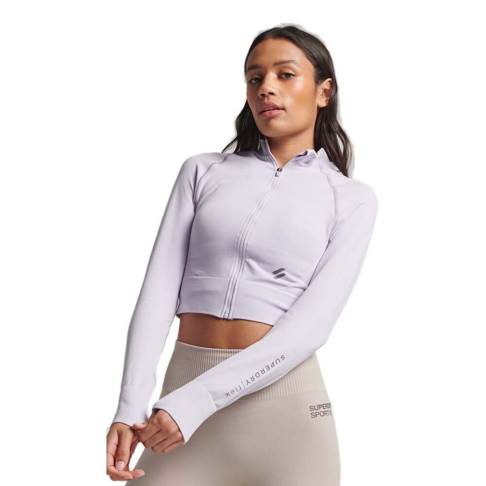 

Футболка с длинным рукавом Superdry Seamless Zip Thru Mid Layer, белый