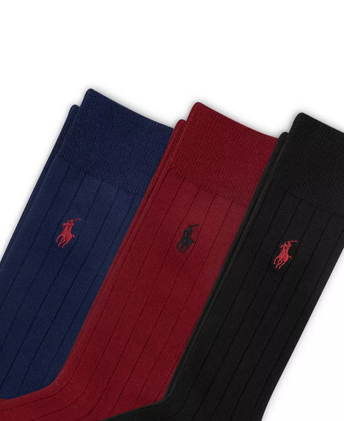 Мужские махровые носки-следки Soft Touch Rib, 3 пары Polo Ralph Lauren, розовый — фото 3