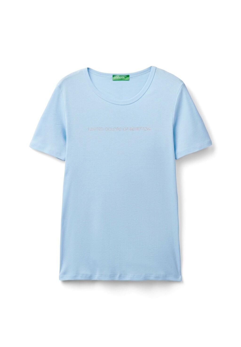 

Базовая футболка WITH GLITTER PRINT LOGO United Colors of Benetton, синий