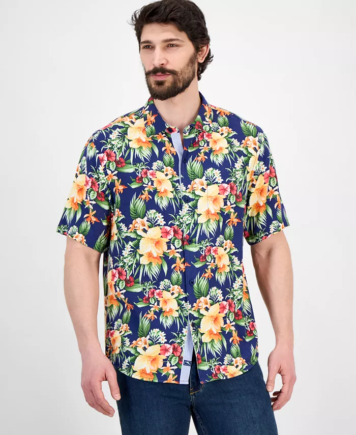 

Мужская рубашка с коротким рукавом Veracruz Cay Procida Paradise Tommy Bahama, синий