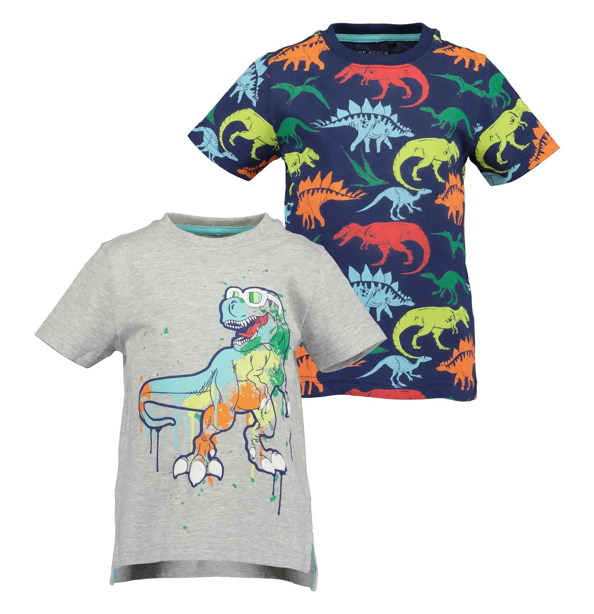 

Рубашка с короткими рукавами Blue Seven "kl Kn T-Shirt, правая – 2 шт. в упаковке", цвет Nebel + Dk Blau