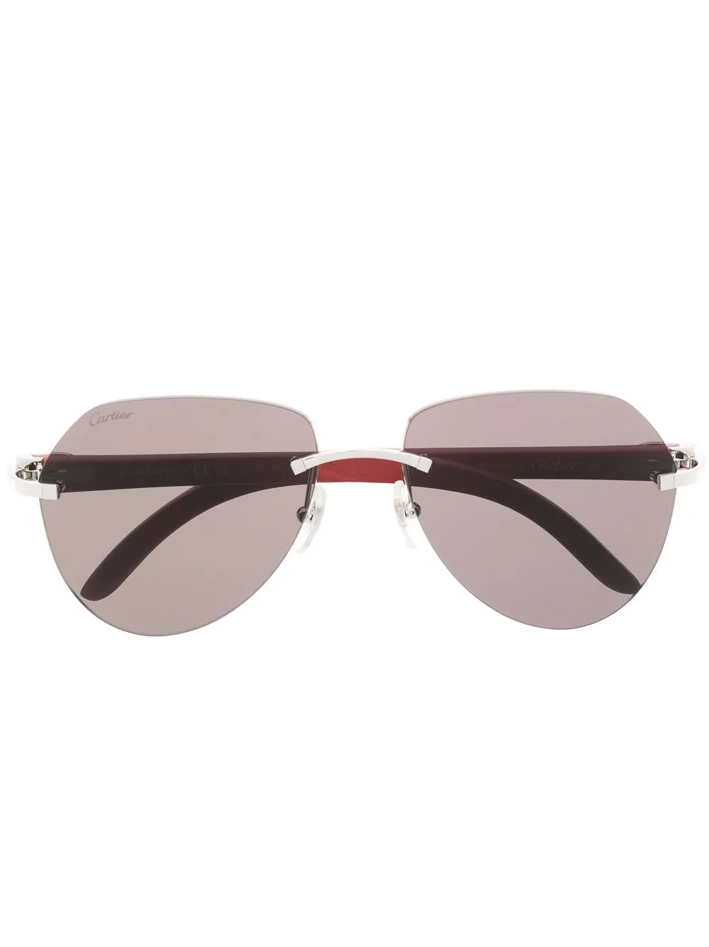 

Солнцезащитные очки-пилоты Cartier Eyewear, серебяный